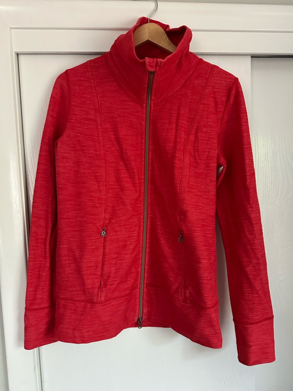 lululemon athletica Red Full-Zip Hooded Sweatshirt